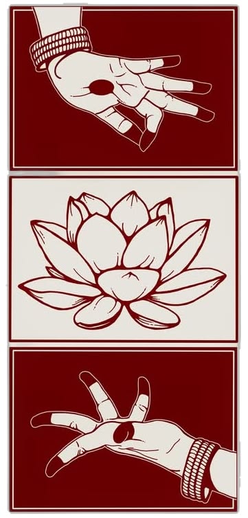 Hands and lotus illustration