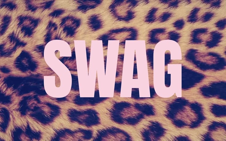 Pink SWAG lettering over leopard print