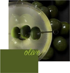 Green olives with an olive colour swatch